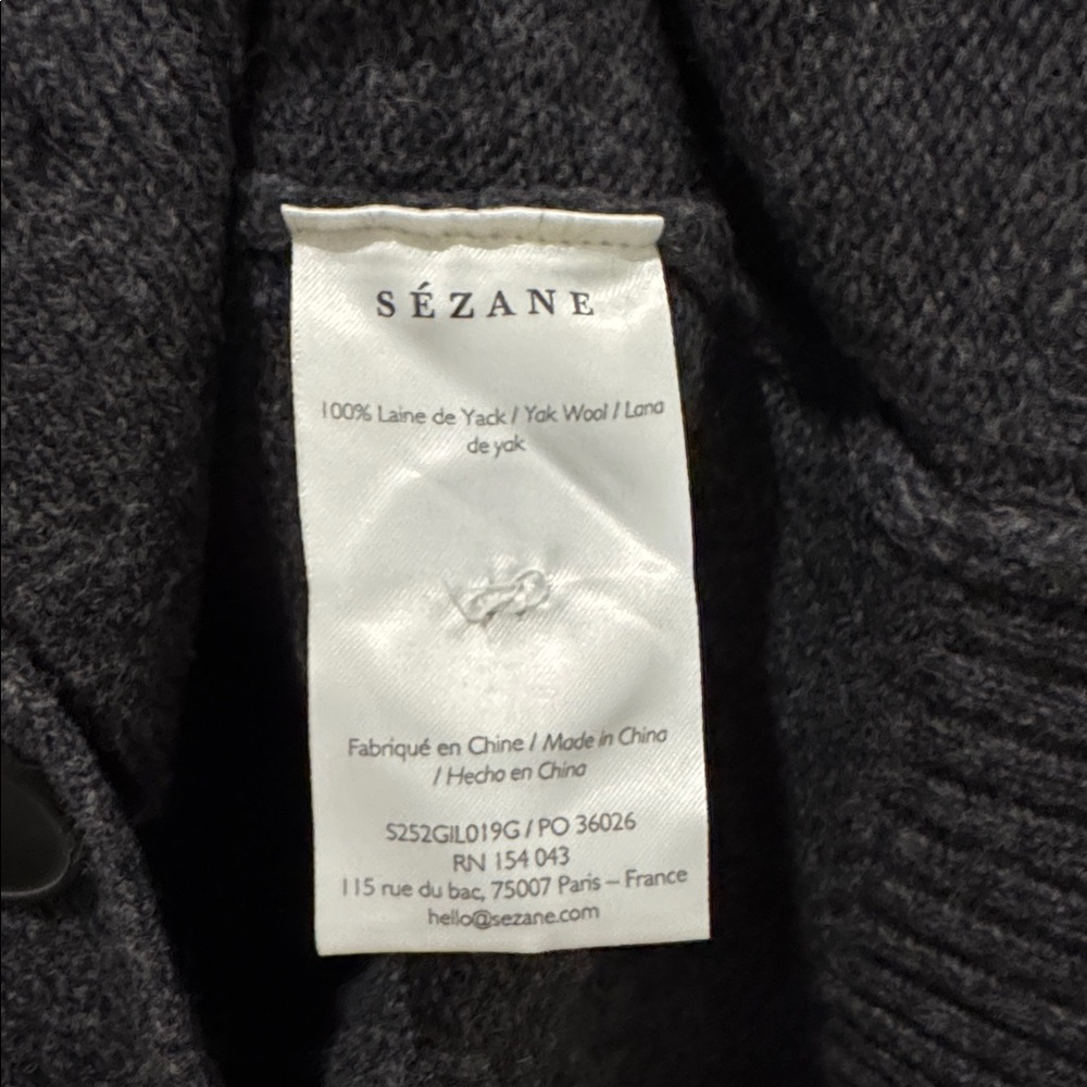 SEZANE JADY CARDIGAN charcoal Grey size S - Picture 7 of 7